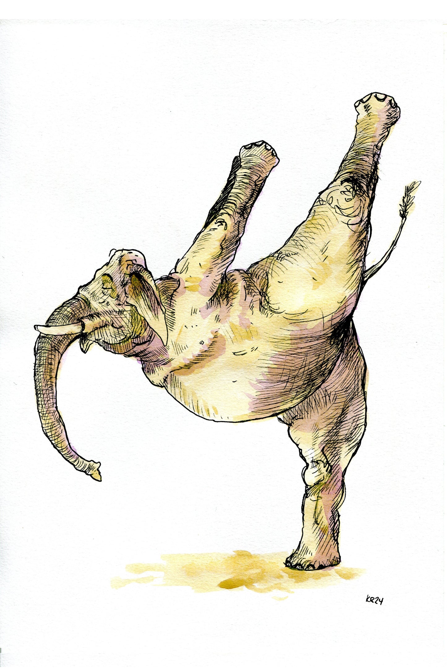 Tanzende Elefanten Print II